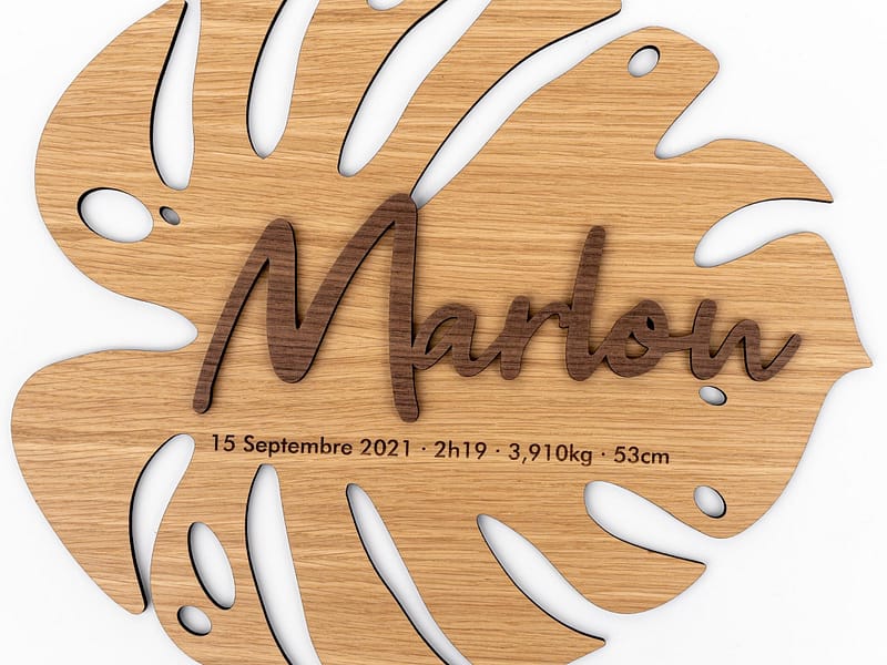 Feuille de Monstera en Bois