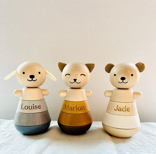 Personalized baby stacking tower