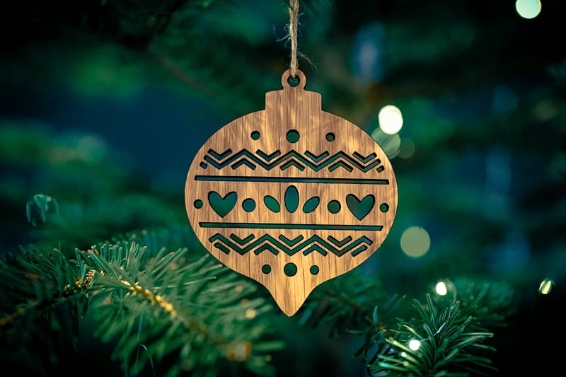 Boule de noël ronde en bois