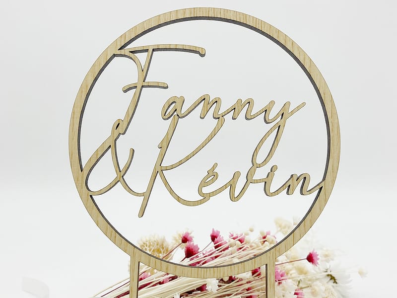 Cake topper mariage rond