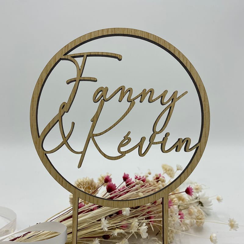 Cake topper mariage rond